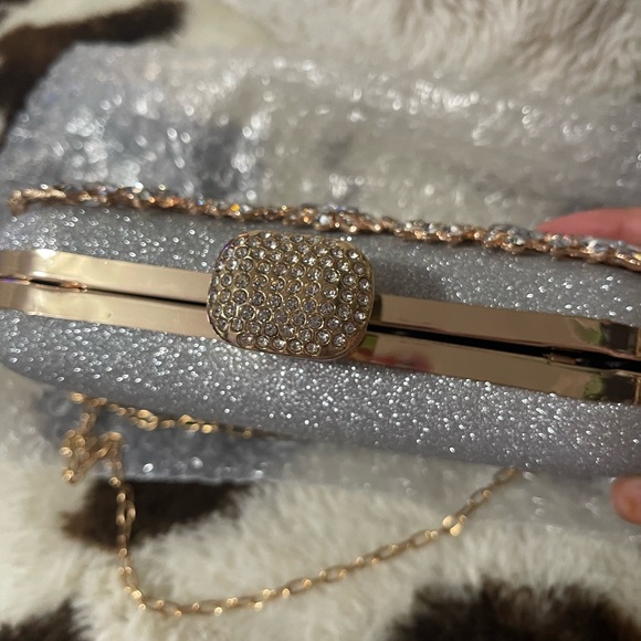 Gold and Silver Crystal champagne Clutch - Picture 4 of 5